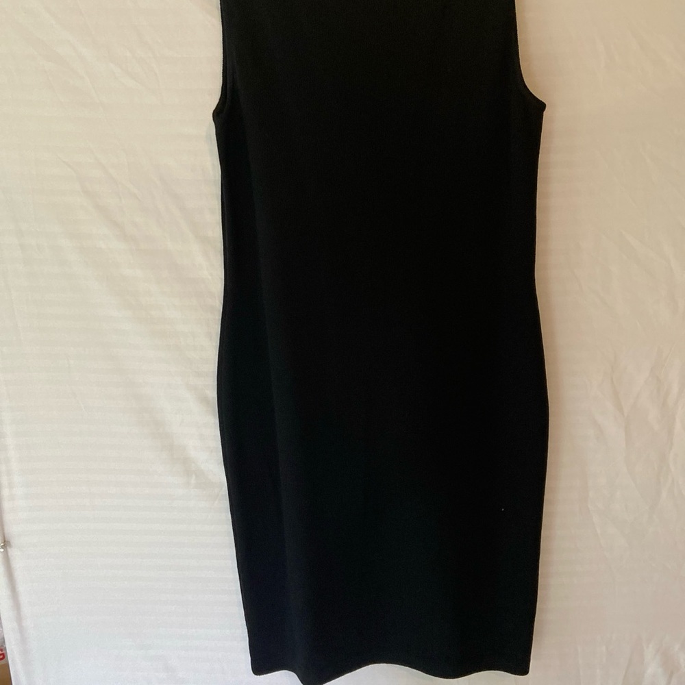 $795.00 ST John collection Little Black Dress SZ 12 knit back zipper.